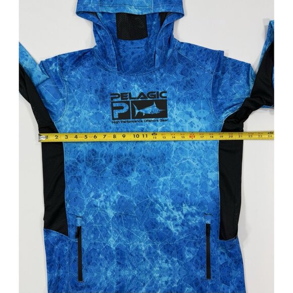 Pelagic Mens Exo Tech Hoodie Sz Small Pullover Fishing Long Sleeve Face Mask UPF - Picture 11 of 12